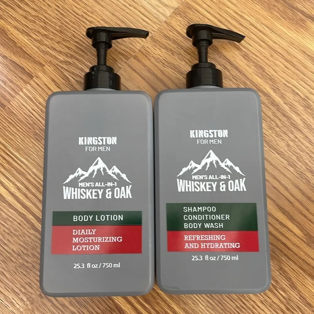 Kingston for Men Body Lotion & Shampoo 3-in-1 E 25.3 fl oz Ea 2-Pack New